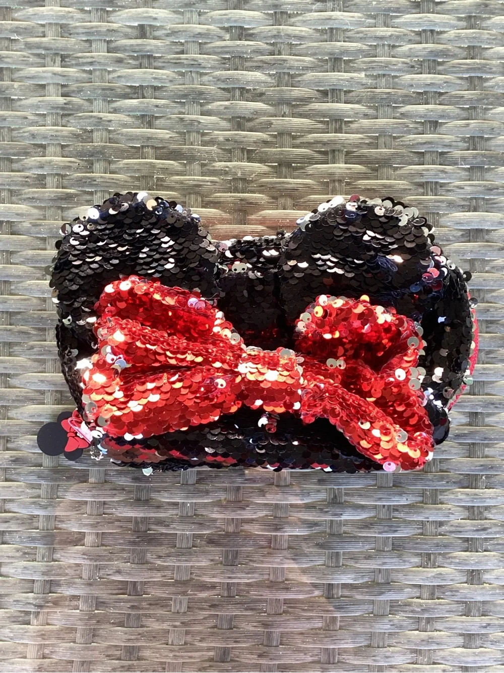 Disney Sequin Mouse Ear Clutch Purse  in Black and Red